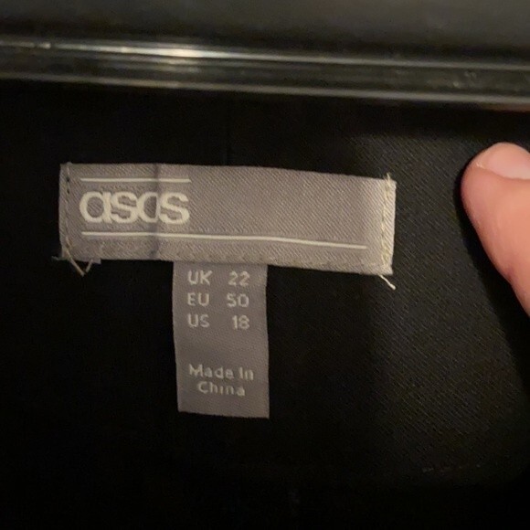 NWOT ASOS black high waisted pants trousers with belt womens size 18 - Picture 6 of 7